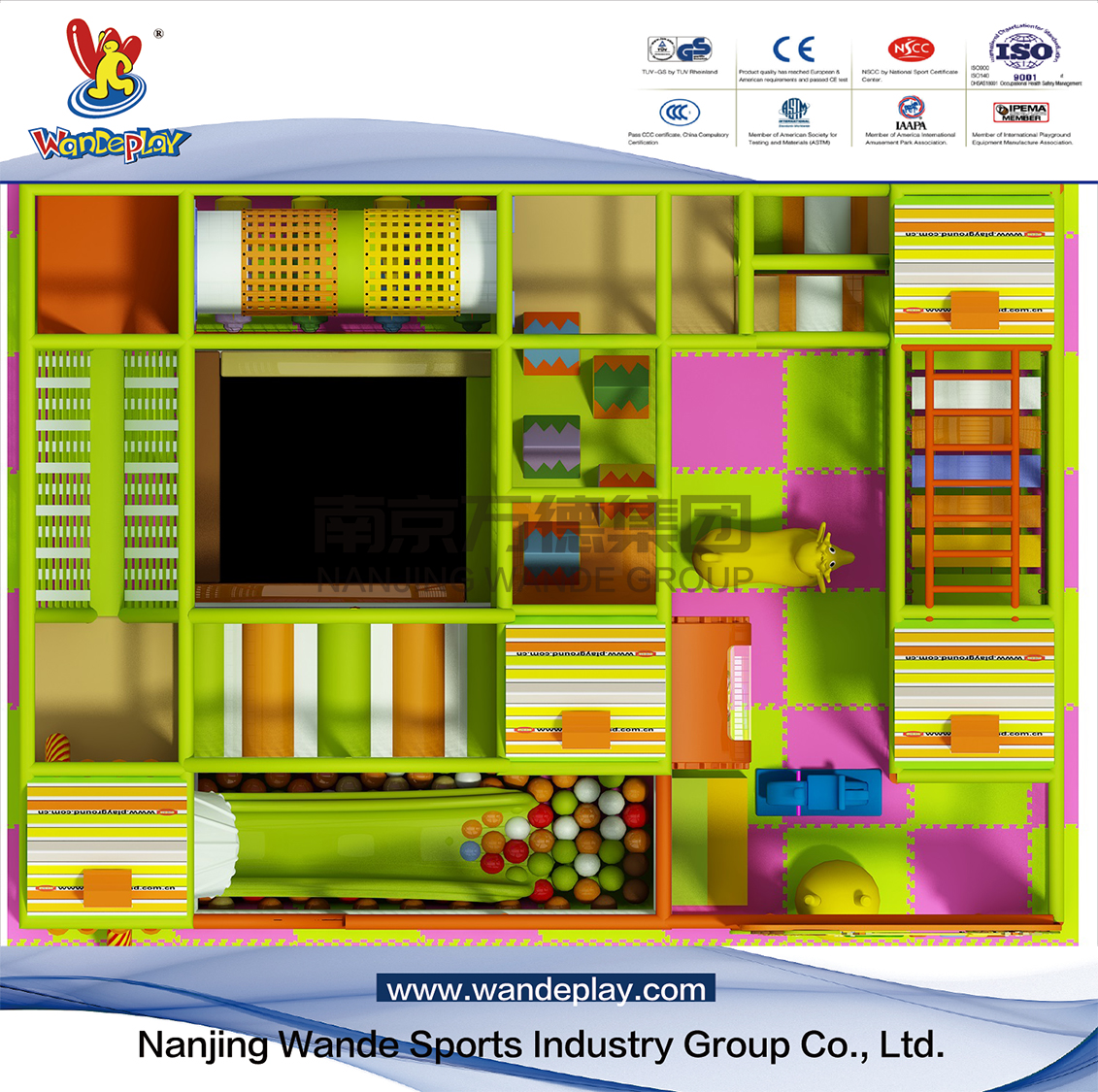 Zona de juegos cubierta para niños de Adventure Castle en un centro