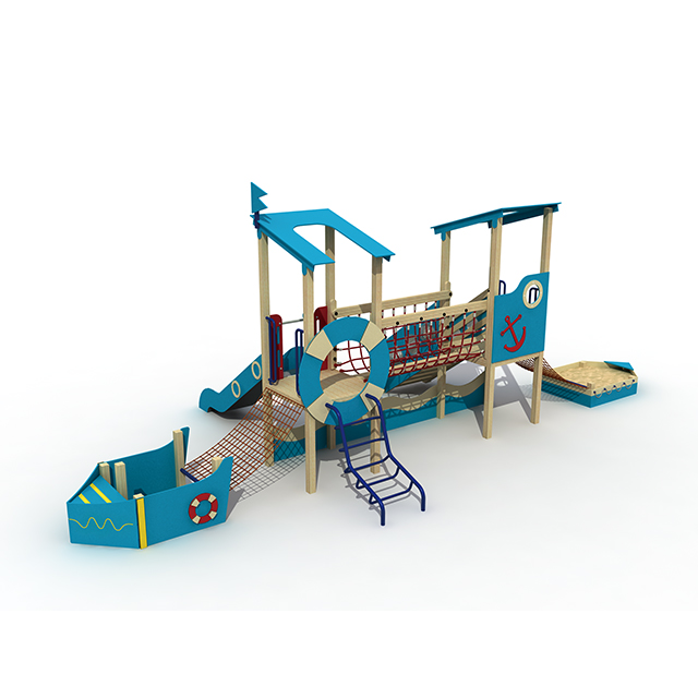 Parque de atracciones Parque infantil para niños Barco pirata de madera Playset