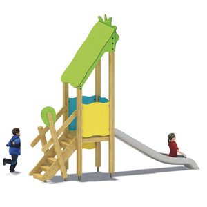 Tobogán para niños de HDPE Equipo de juegos para interiores / exteriores de madera para juegos