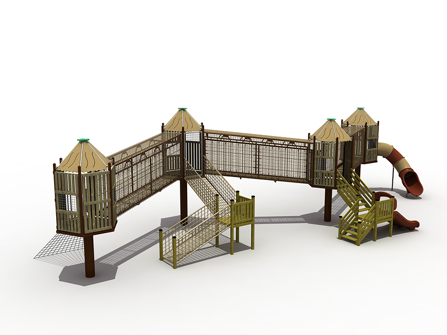 Parque infantil al aire libre del club de la casa de madera para niños