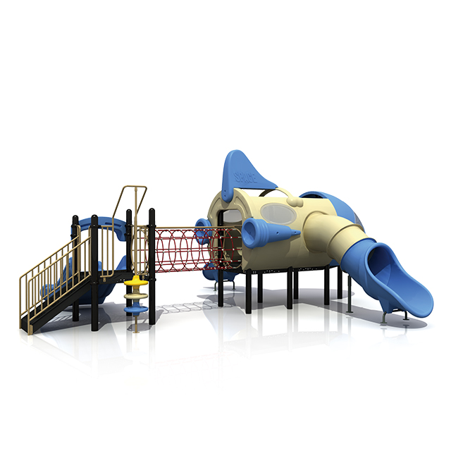 Juegos de juegos de aviones Estructuras de patio de red de cuerda al aire libre con tobogán para jardín de infantes