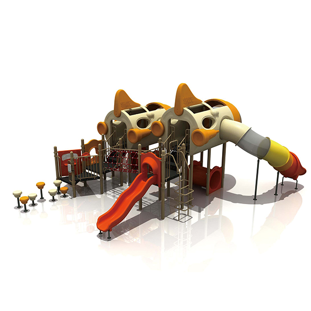 Equipo de diapositivas de juegos para niños al aire libre de juegos de aviones dobles para parque de atracciones